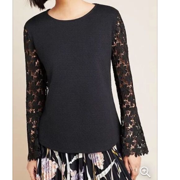 Anthropologie Tops - NWT Anthropologie Eri & Ali Black Lace Long Sleeve XSP B-1127